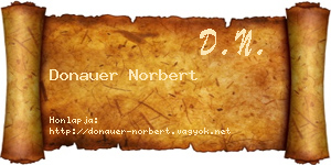 Donauer Norbert névjegykártya