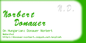 norbert donauer business card